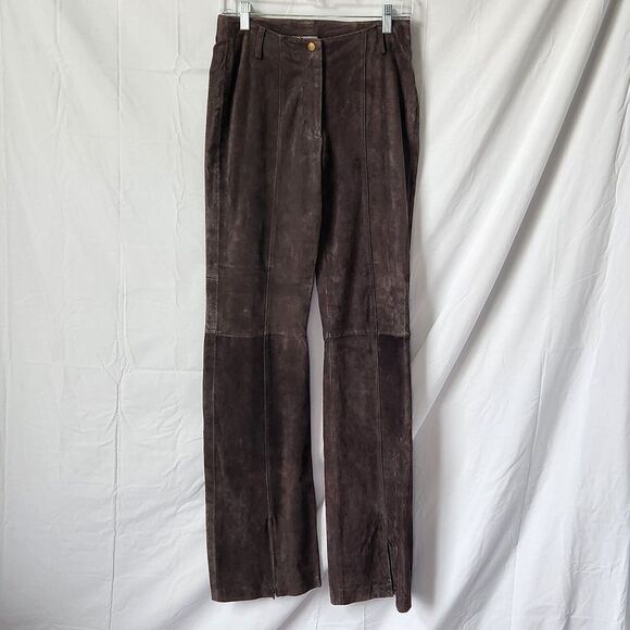 Wilsons Leather Vintage Womens 6 Tall Suede Leather Boot Pants Brown Motorcycle - Picture 2 of 7